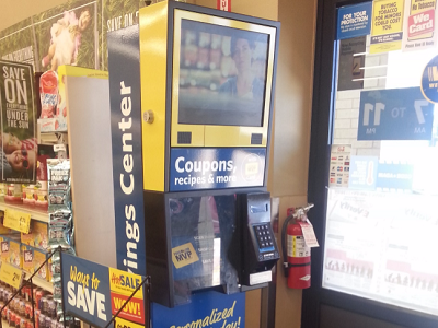 Point of purchase display in grocery store